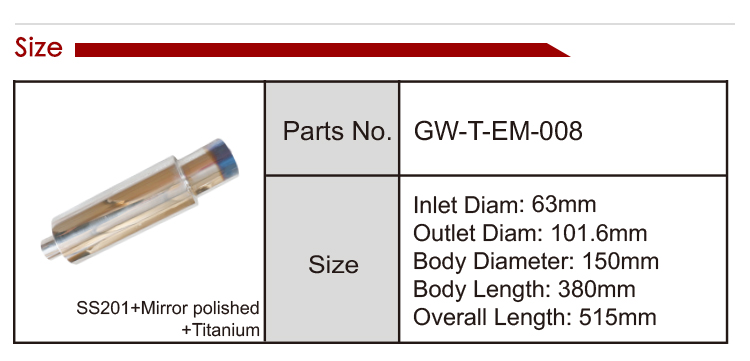 GW-T-EM008-201 EXHAUST MUFFLER