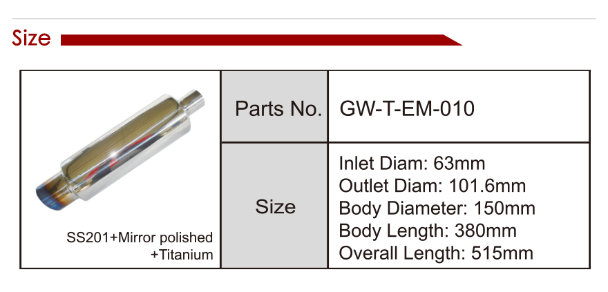 Универсальный автомобильный глушитель Turbo